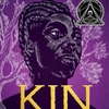 book cover of "Kin: Rooted in Hope" by Carole Boston Weatherford, illustrated by Jeffery Boston Weatherford shows an African-American woman with braided hair. Over her left shoulder is a drawing of a tree with many branches and leaves. The CSK Book Award seal has been added to the cover.