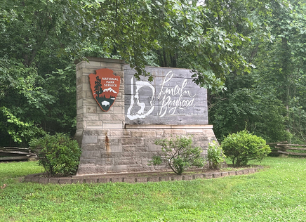 Sign at the entrance to Abraham Lincoln's Boyhood Home.