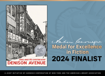 Book cover: Denisen Avenue, Andrew Carnegie Medal for Excellence in Fiction, 2024 Finalist