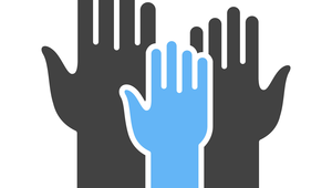 icon of three raised hands