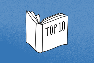 Open books with title "Top 10"