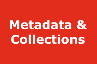 Metadata & Collections in white text on a darker red background