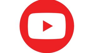 youtube logo: red circle with video play button