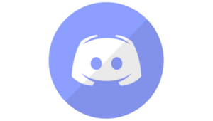 Discord logo on a light periwinkle blue circle.