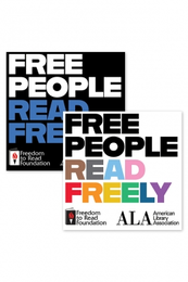 buttons with the slogan: "Free People Read Freely," available at the ALA Store.