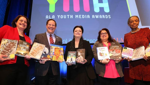 Winners display their books at the 2023 Youth Media Awards